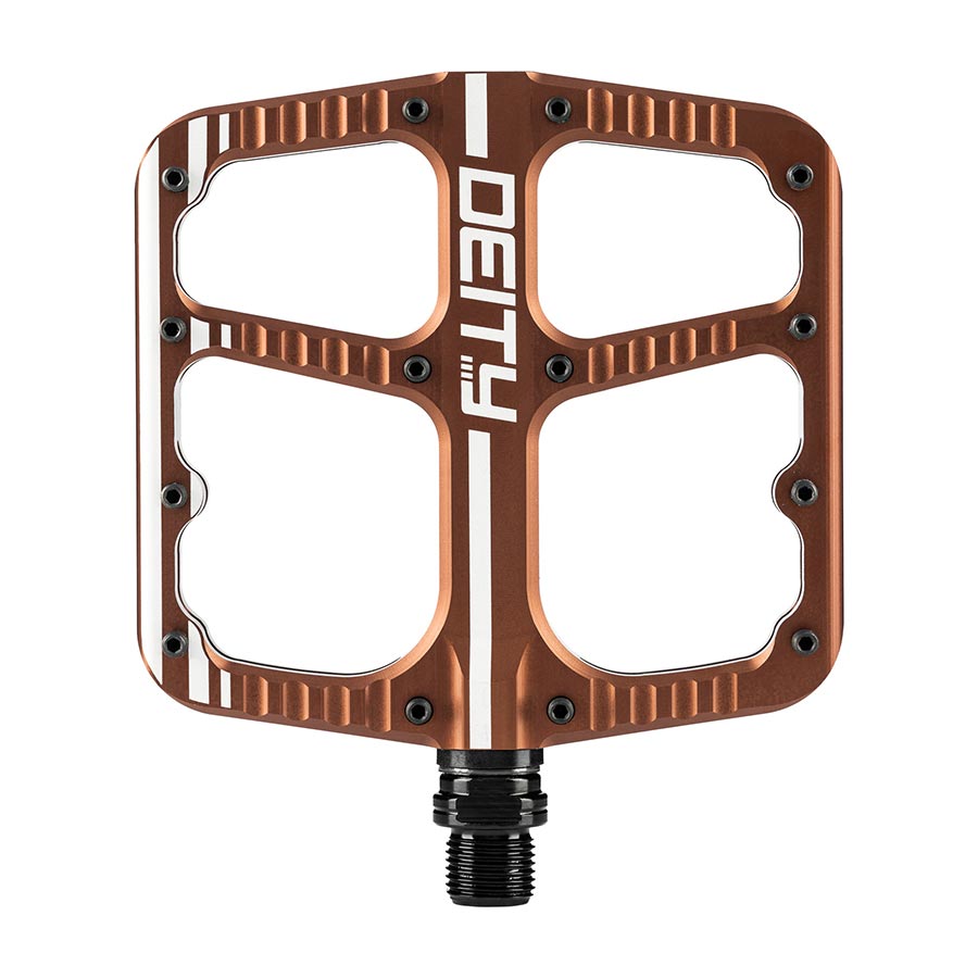 Deity, Flat Trak, Platform Pedals, Body: Aluminum, Spindle: Cr-Mo, 9/16'', Bronze, Pair