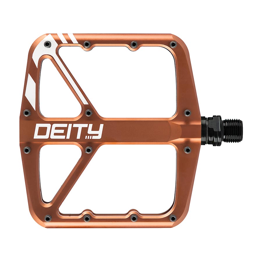Deity, SuperVillain, Platform Pedals, Body: Aluminum, Spindle: Cr-Mo, 9/16'', Bronze, Pair