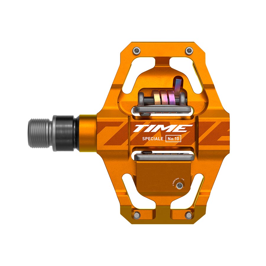 TIME, Speciale 10 Small B1, Pedals, Body: Aluminum, Spindle: Steel, 9/16'', Tangerine, Pair