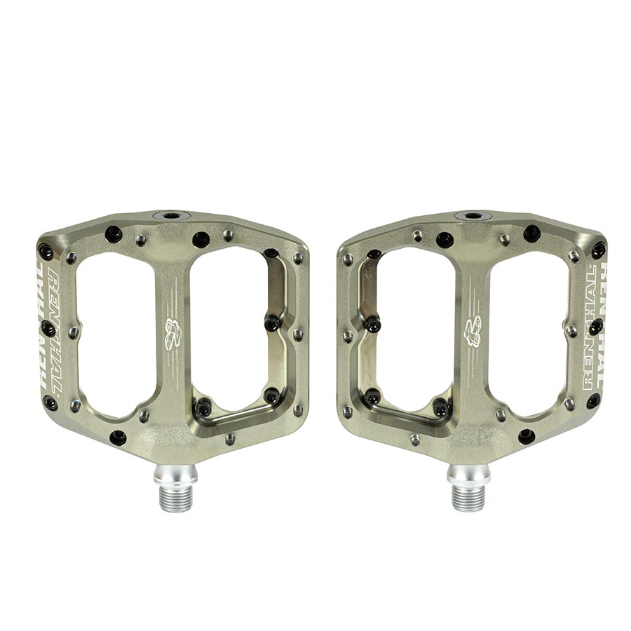 Renthal, Revo-F, Platform Pedals, Body: Aluminum, Spindle: Cr-Mo, 9/16'', Gold