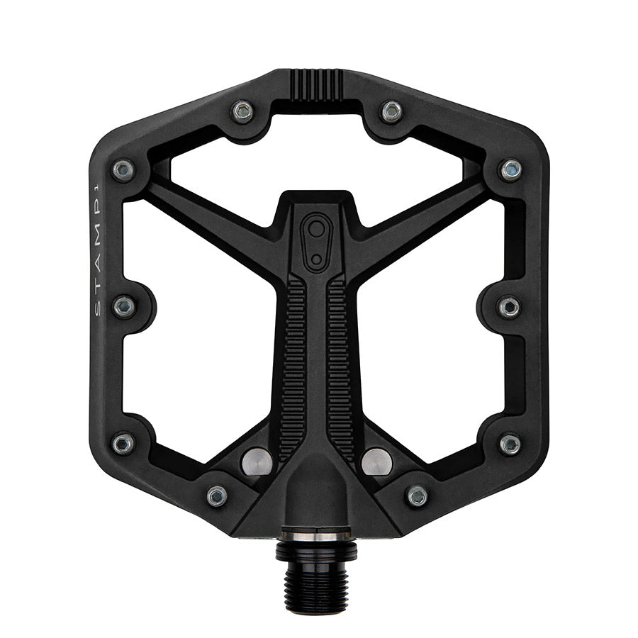 crankbrothers, STAMP 1, Platform Pedals, Body: Composite, Spindle: Cr-Mo, 9/16'', Black, Pair, Small