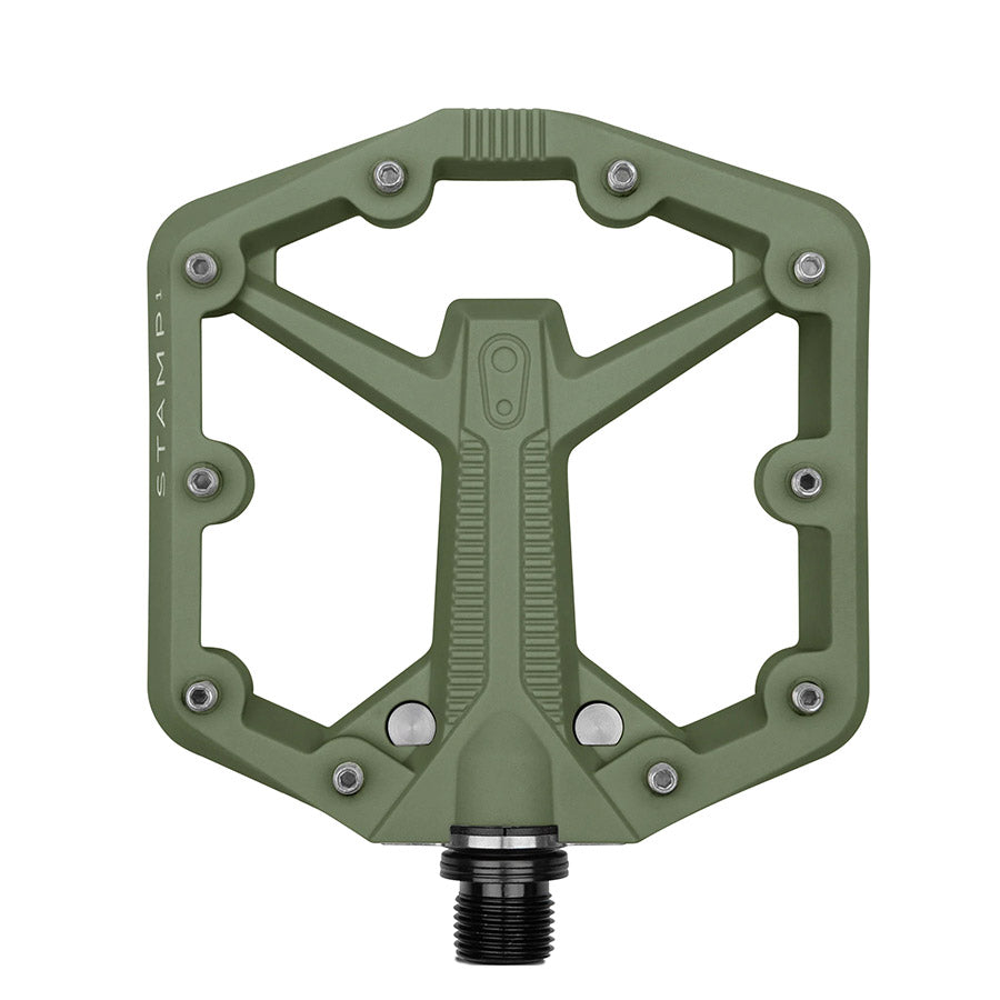 crankbrothers, STAMP 1, Platform Pedals, Body: Composite, Spindle: Cr-Mo, 9/16'', Green, Pair, Small