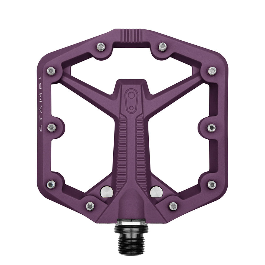 crankbrothers, STAMP 1, Platform Pedals, Body: Composite, Spindle: Cr-Mo, 9/16'', Plum Purple, Pair, Small