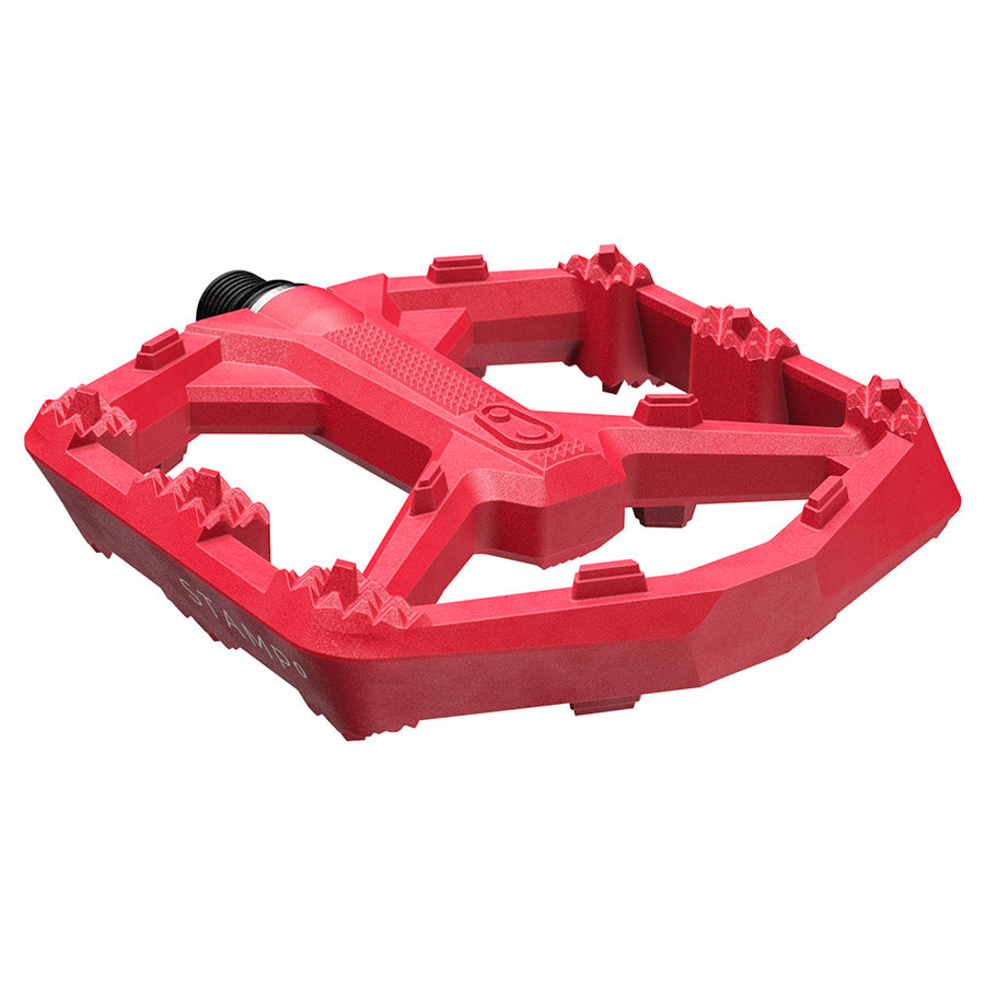 crankbrothers, STAMP 0, Platform Pedals, Body: Composite, Spindle: Cr-Mo/Steel, 9/16'', Red, Large, Pair