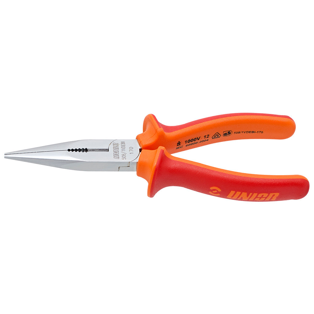 UNIOR LONG NOSE PLIERS W CUTTER & PIPE GRIP STR.