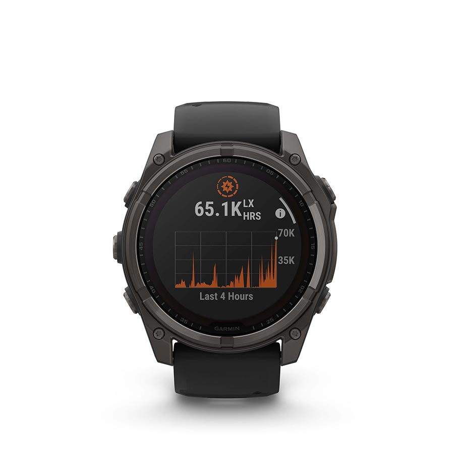Garmin, fenix 8 Solar Sapphire 51mm, Watch, Watch Color: Grey, Wristband: Black/ Pebble Gray - Silicone