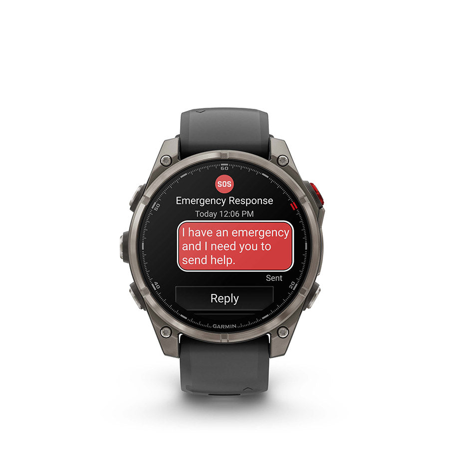 Garmin, fenix 8 Pro 47 mm- AMOLED Sap., Watch, Watch Color: Grey, Wristband: Black - Silicone