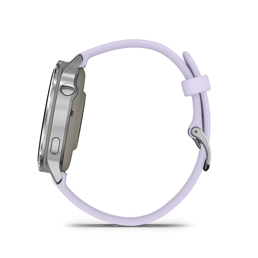 Garmin, Venu 4 41mm, Watch, Watch Color: Silver, Wristband: Periwinkle - Silicone