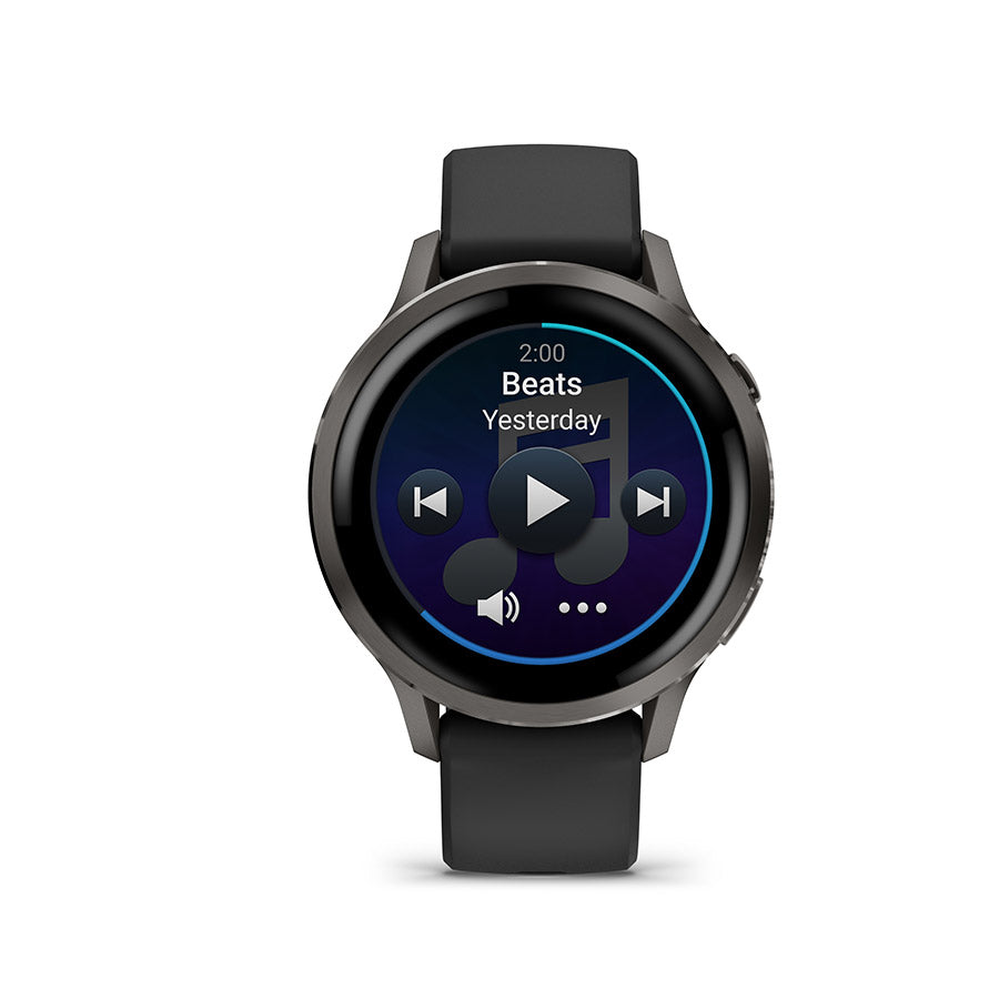 Garmin, Venu 4 41mm, Watch, Watch Color: Slate, Wristband: Black - Silicone