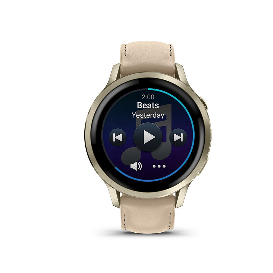 Garmin, Venu 4 41mm, Watch, Watch Color: Lunar Gold, Wristband: Light Sand - Leather