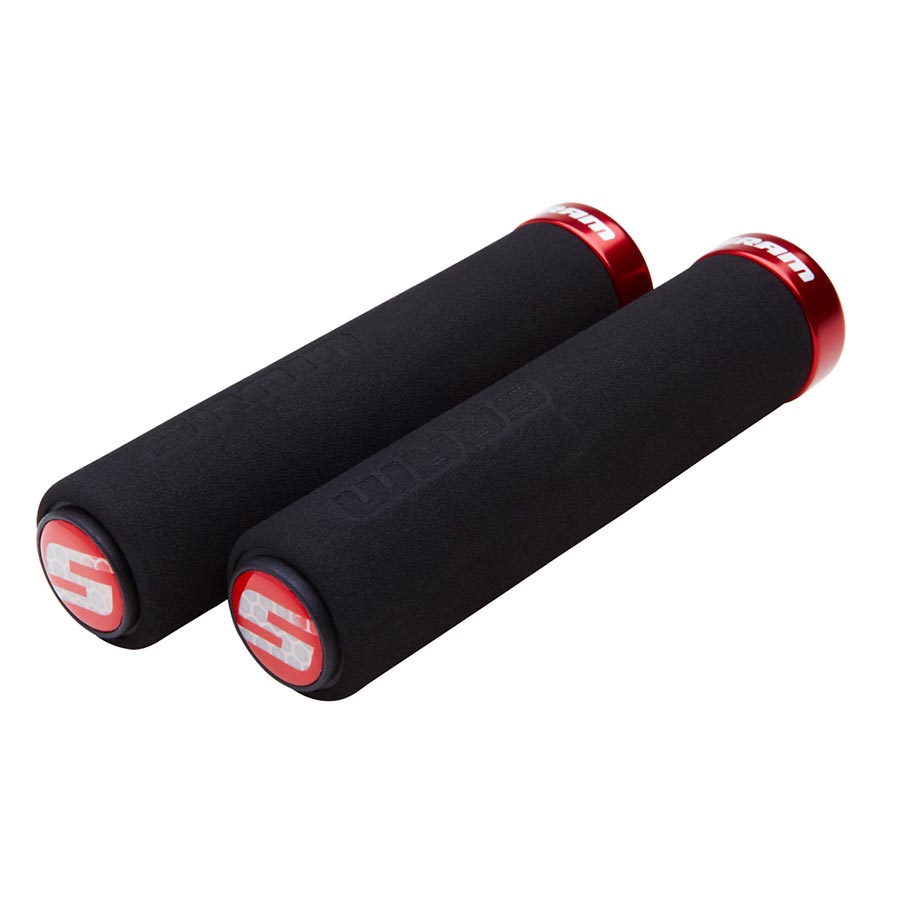 SRAM, Foam Locking Grips, Grips, Black/Red, Pair