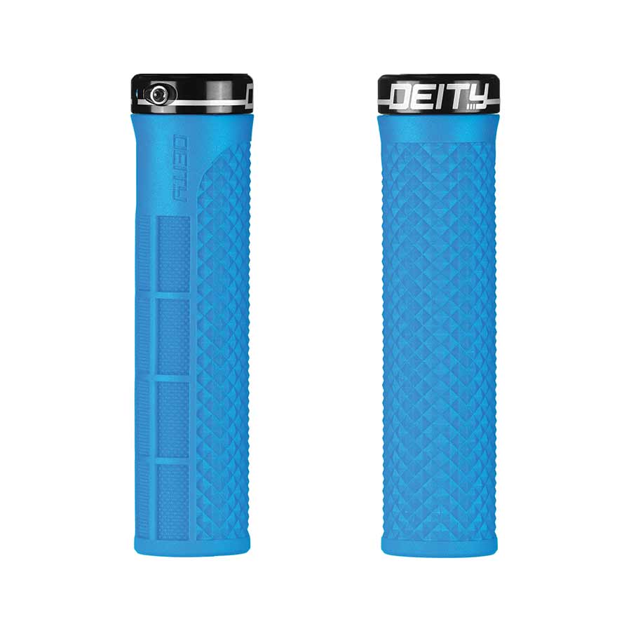 Deity, LockJaw, Grips, 132mm, Blue, Pair
