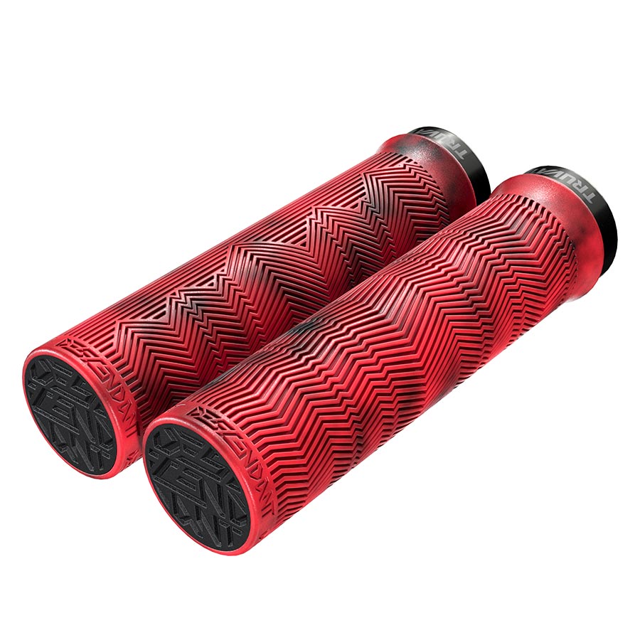Truvativ, Descendant Single Locking, Grips, 133mm, Red/Blood Red, Pair