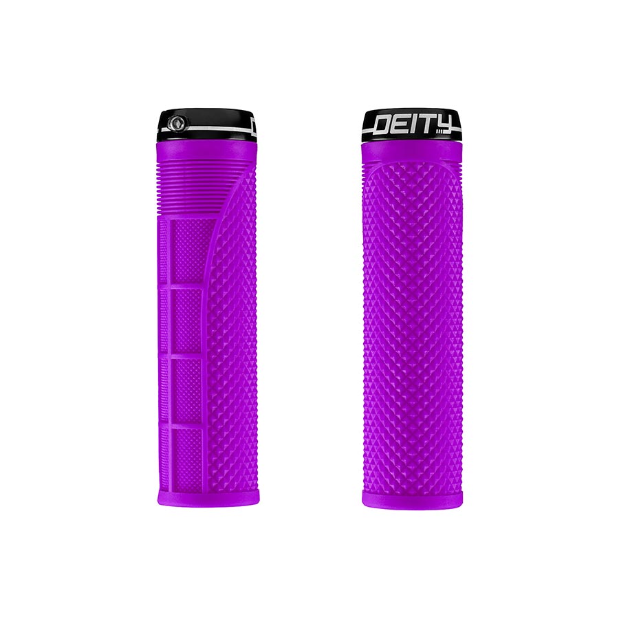 Deity, Megattack, Grips, 140mm, Purple, Pair