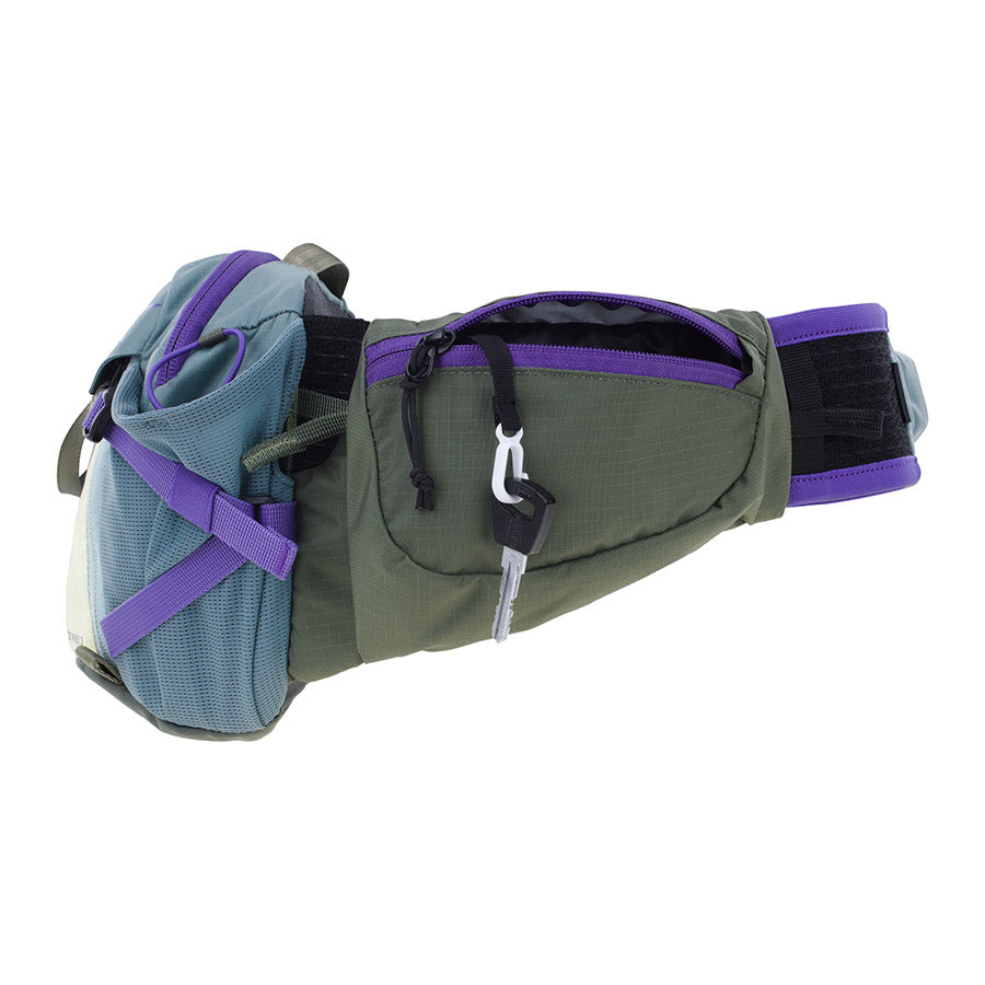 EVOC, Hip Pack Pro 3 +1.5L, Hip Pack, 3L, Bladder included (1.5L), Steel/Violet/Dark Olive
