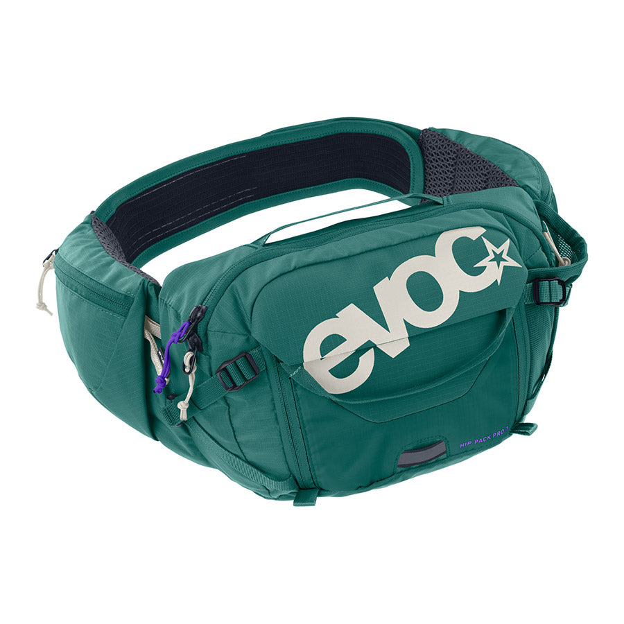 EVOC, Hip Pack Pro 3 +1.5L, Hip Pack, 3L, Bladder included (1.5L), Bottle Green