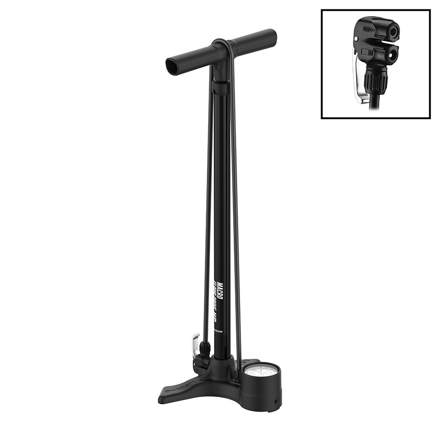 Lezyne, Macro Floor Drive, Floor Pump, Dual Valve Head, 220psi, Black