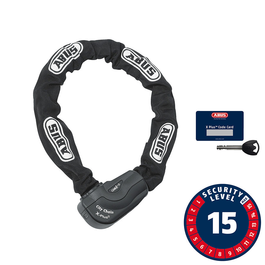Abus, Granit CityChain XPlus 1060K, Chain Lock, Key, 10mm, 85cm, 2.8', Black