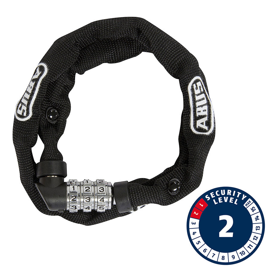 Abus, 1200 Web, Chain Lock, Combo, 4mm, 60cm, 2', Black