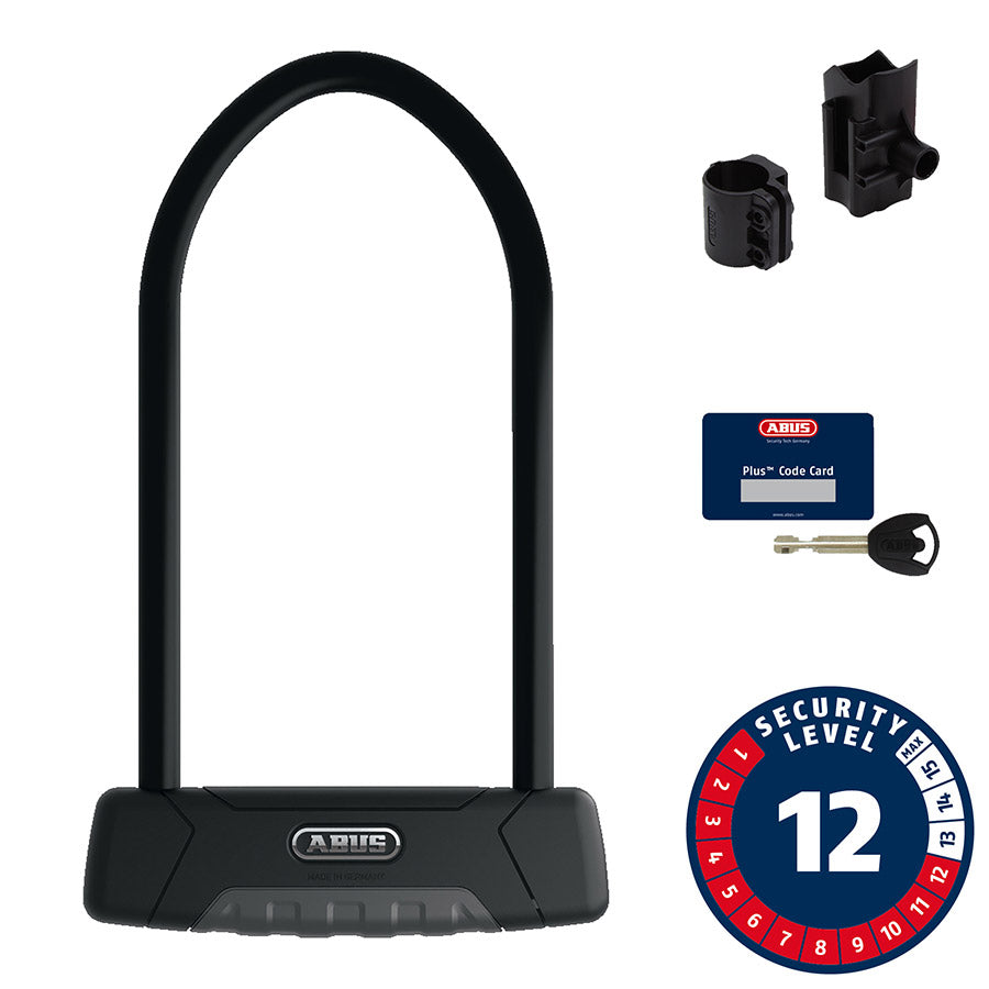 Abus, Granit Plus 470, U-Lock, Key, 12mm, 15.0cm x 30.0cm, 5.9'' x 11.8'', USH, Black