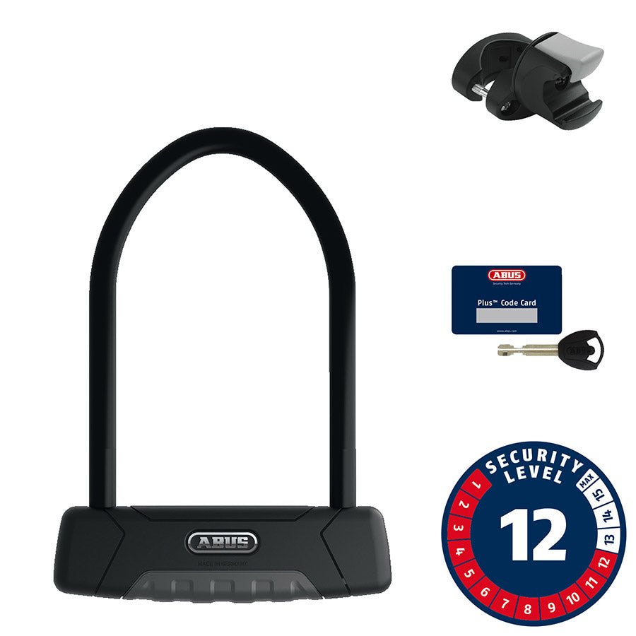 Abus, Granit Plus 470, U-Lock, Key, 12mm, 15.0cm x 23.0cm, 5.9'' x 9'', EZKF, Black