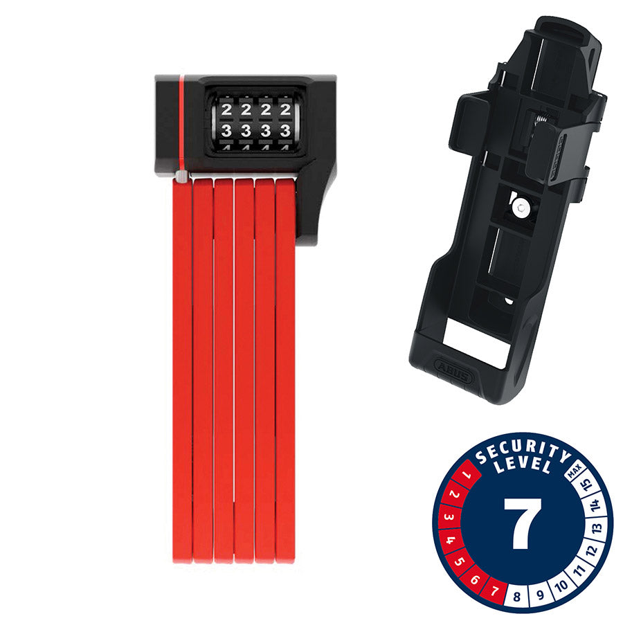 Abus, Bordo uGrip 5700C, Folding Lock, Combination, 80cm, 2.6', 5mm, Red