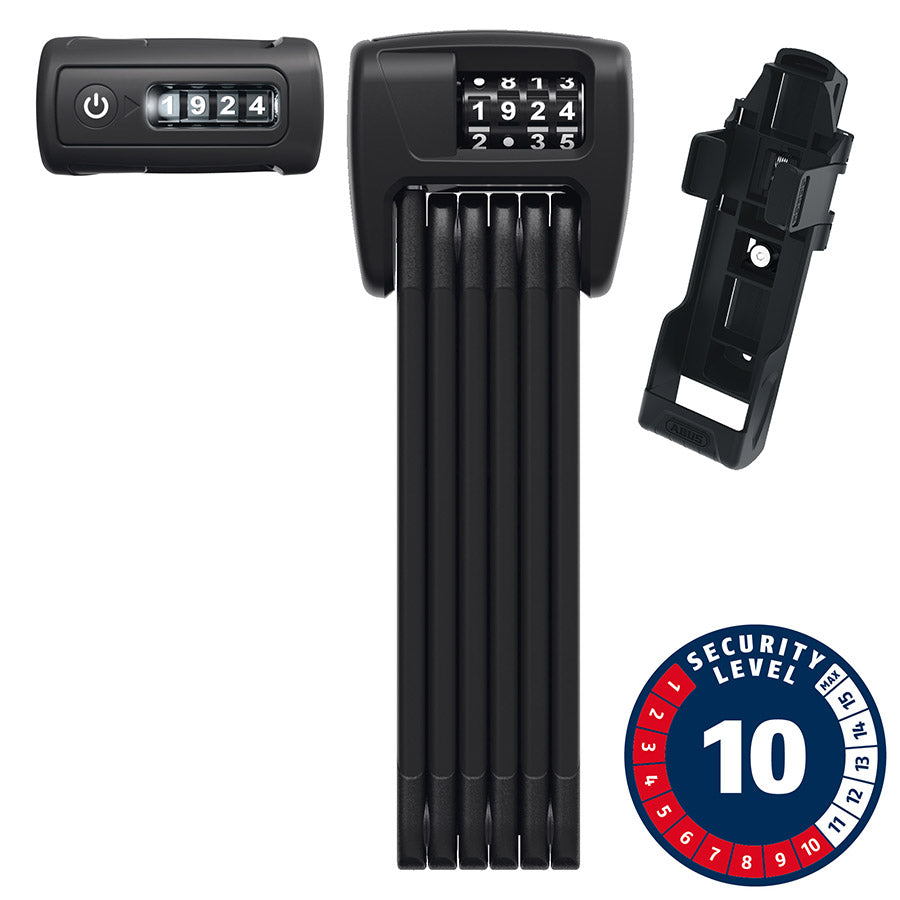 Abus, Bordo 6000C with LED, Folding Lock, Combination, 5mm, 90cm, 3', Black