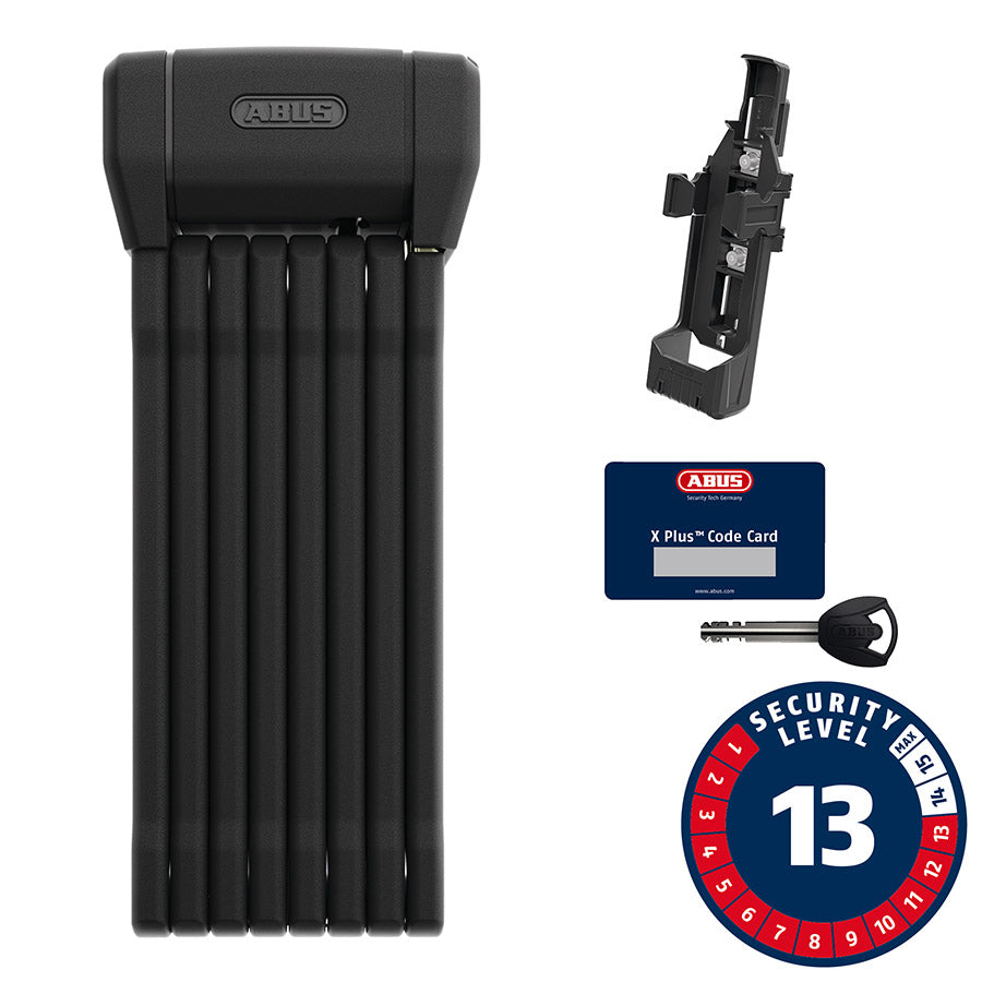 Abus, Bordo 6200K XPlus, Folding Lock, Key, 5mm, 120cm, 3.94', SH, Black