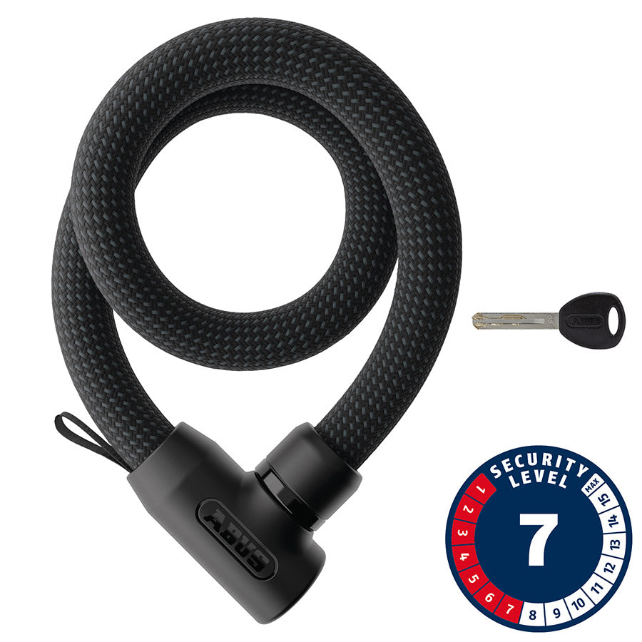 Abus, Yarnit 4004K, Chain Lock, Key, 4mm, 110cm, 3.6', Black