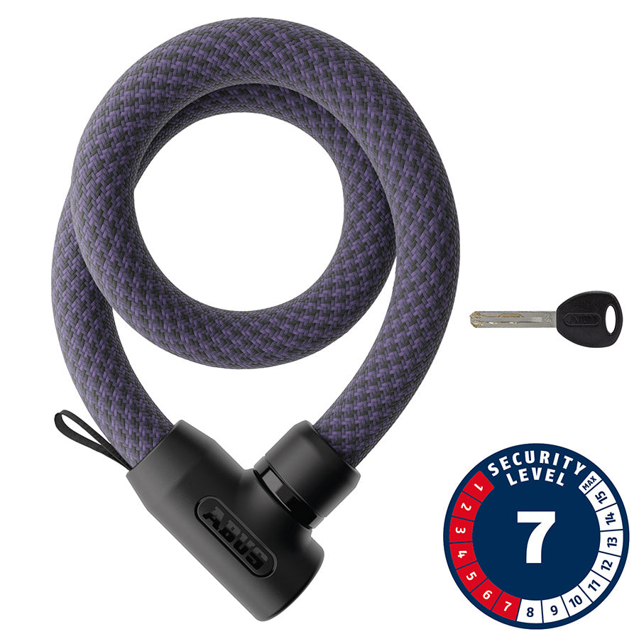 Abus, Yarnit 4004K, Chain Lock, Key, 4mm, 110cm, 3.6', Midnight Purple