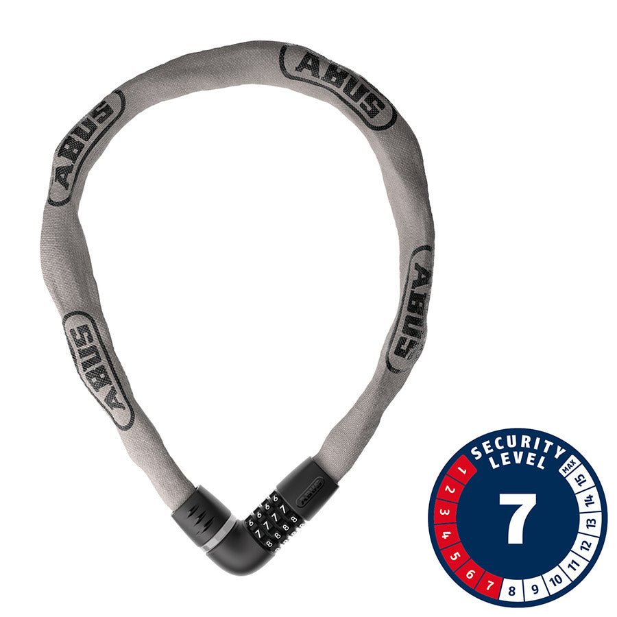 Abus, Tresor 6807C, Chain Lock, Combination, 7mm, 110cm, 3.6', Tec Grey