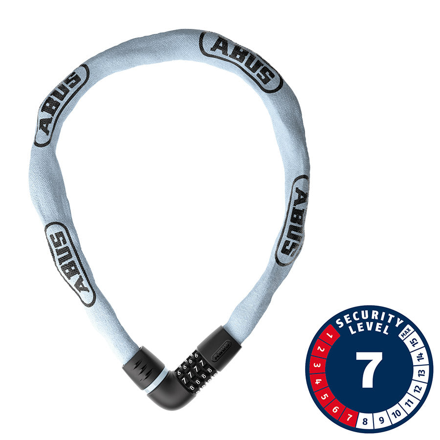 Abus, Tresor 6807C, Chain Lock, Combination, 7mm, 110cm, 3.6', Light Blue