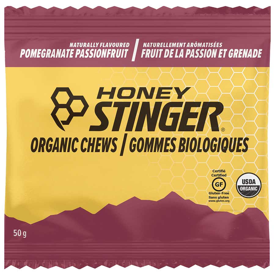Honey Stinger, Organic Energy Chews, Box of 12 x 50g, Pomegranate
