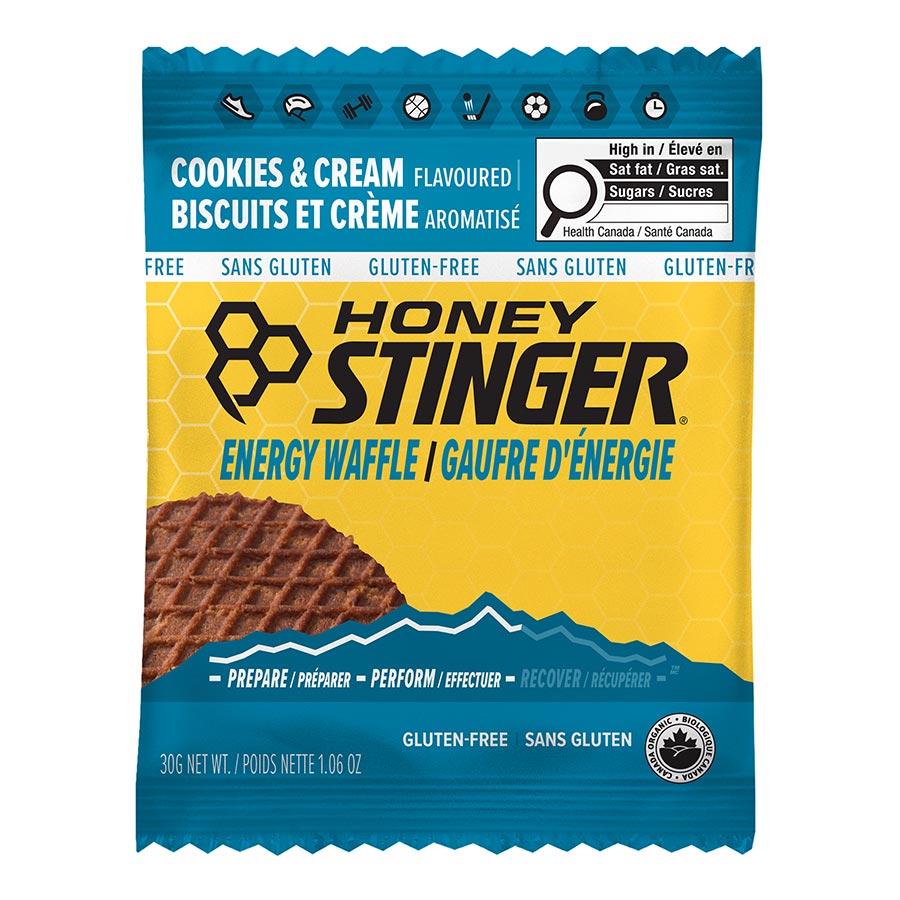 Honey Stinger, Organic Gluten Free Waffles, Bars, Cookies & Cream, 12pcs