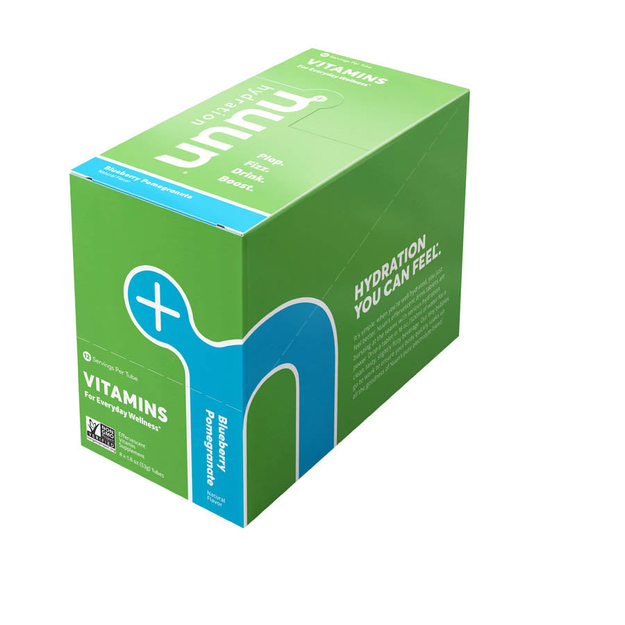 Nuun Vitamins Hydration Tablets, Blueberry Pomegranate, Box of 8 Tubes (12 tablets per tube)