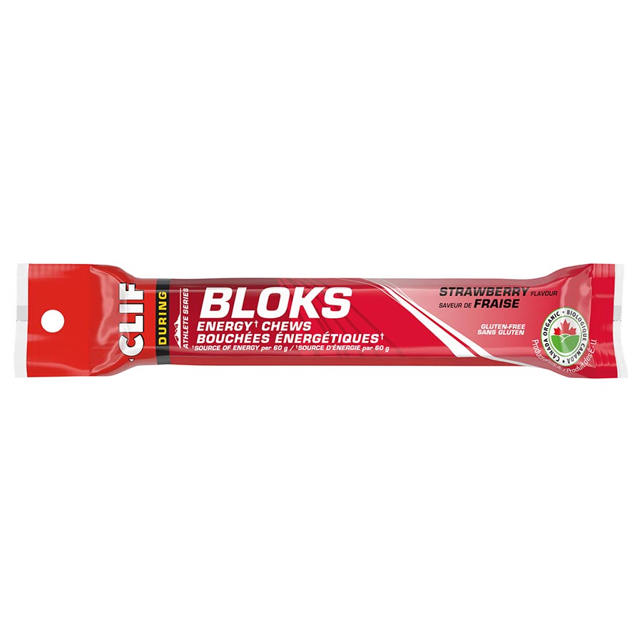 Clif, Bloks, Chews, Strawberry, 18pcs