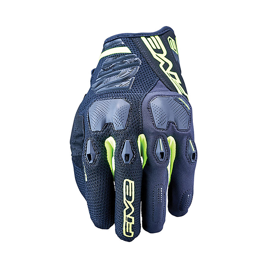 Five Gloves, Enduro 2, Full Finger Gloves, Black/Fluo Yellow, S, Pair