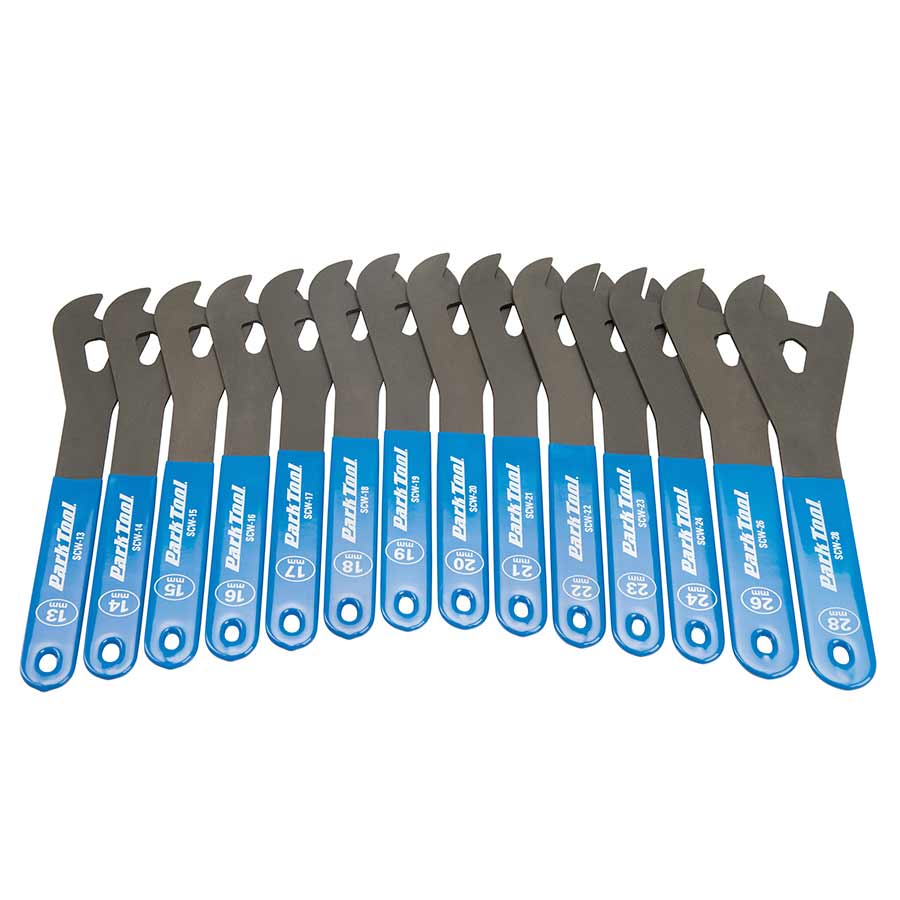 Park Tool SCW-SET.3 Cone Wrench Set 13-24, 26, and 28mm, Blue/Silver