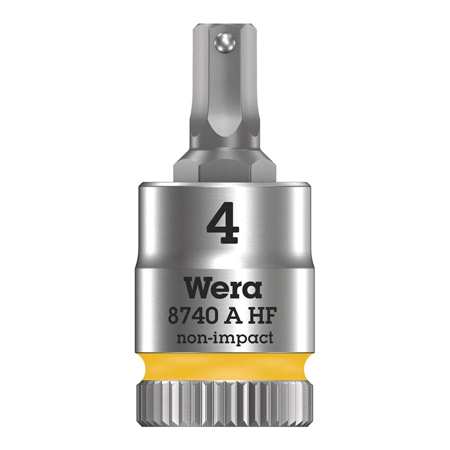 Wera, 8740A HF Zyklop, 1/4'' Drive, Hex 4.0 x 28mm with HF