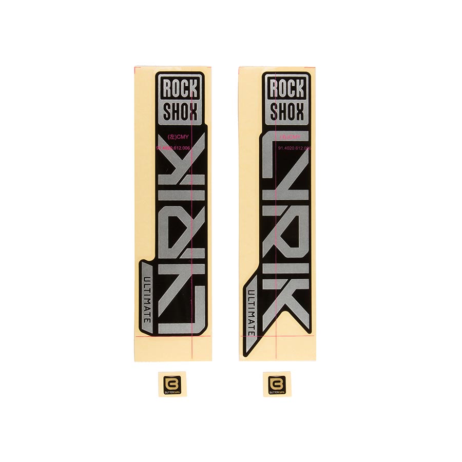 RockShox, Decal Kit for Lyrik Ultimate 2023, Matter Silver for High Gloss Black