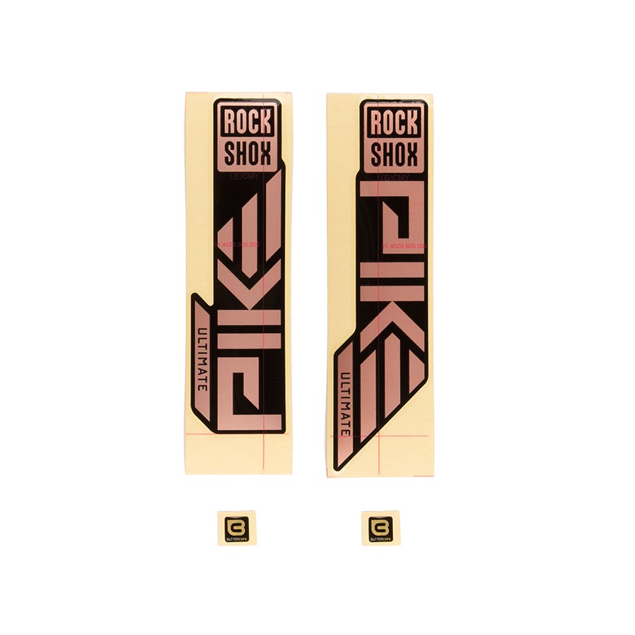 RockShox, Decal Kit for Pike Ultimate 2023, Matte Copper for High Gloss Black