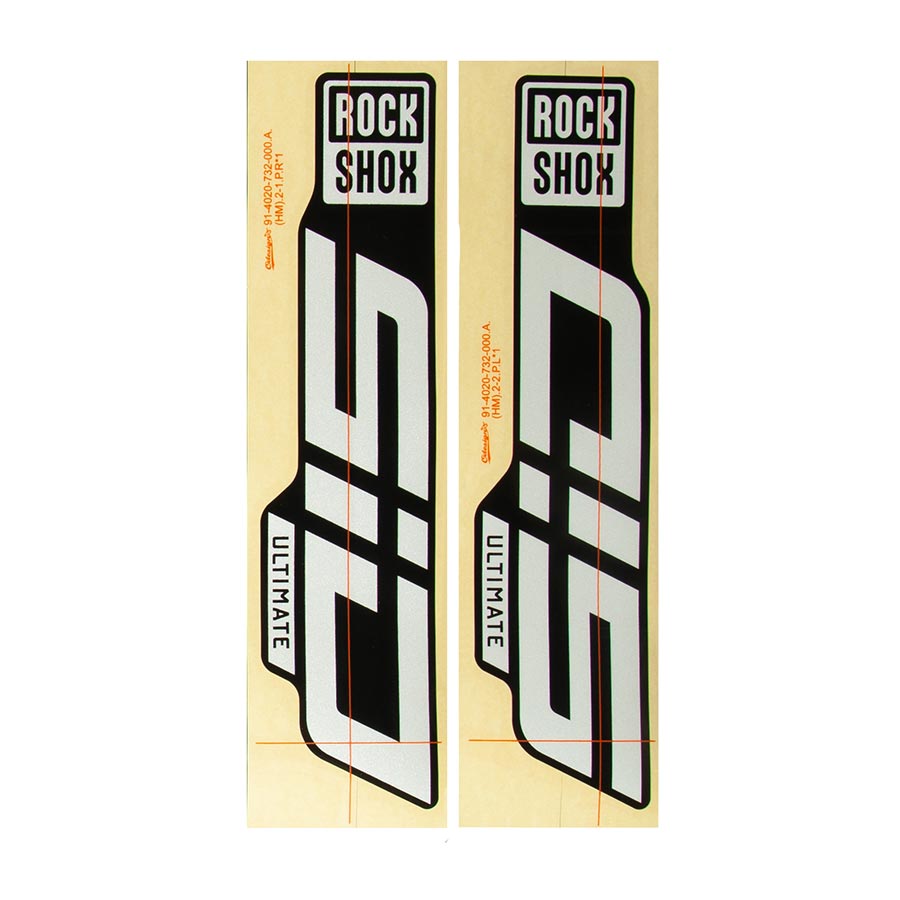 RockShox, Decal Kit for SID 35 D1, Gloss Polar Foil for Gloss Black, Kit