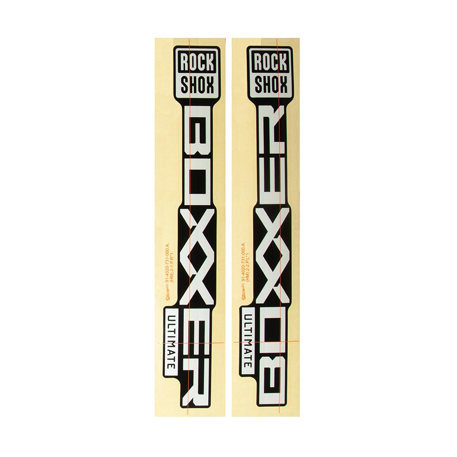 RockShox, Decal Kit for BoXXer Ultimate D1, Silver for Gloss Black