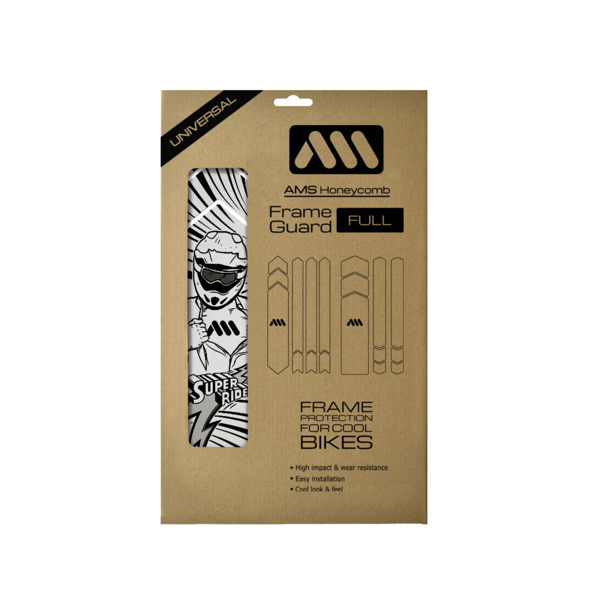 ALL MOUNTAIN STYLE FRAME GUARD SUPER RIDER BLACK FULL