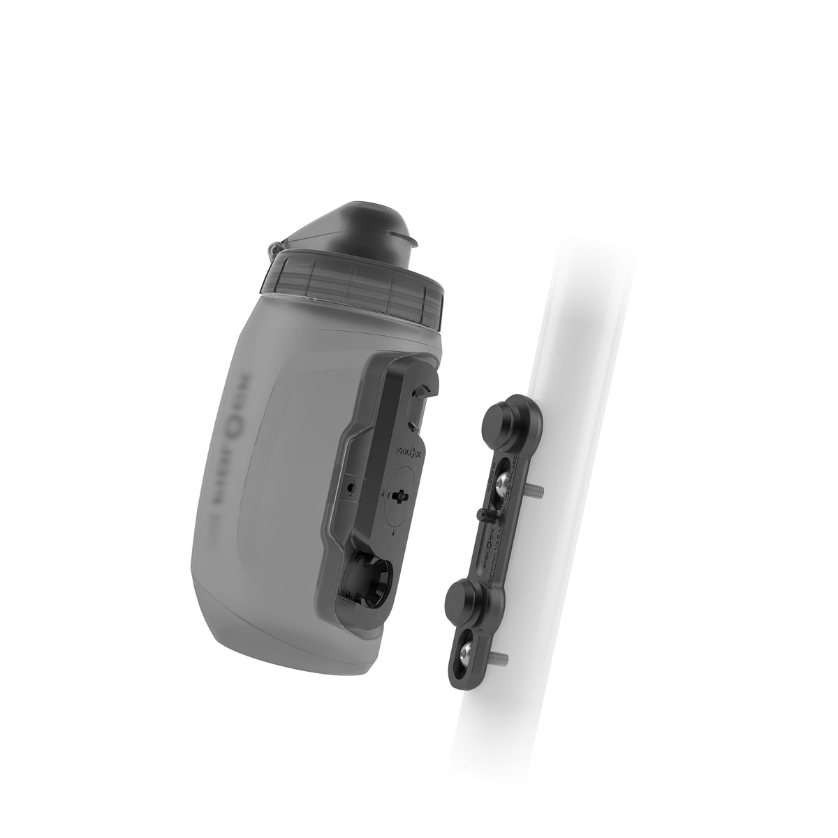 Fidlock 450ML Twist Bottle Antibacterial With Mount And Bike Base- Transparent Black
