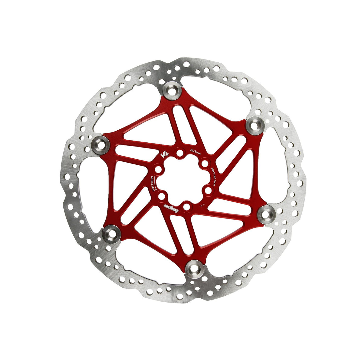 Hope Part Brake Disc V4 Vented 203mm 6 bolt Red