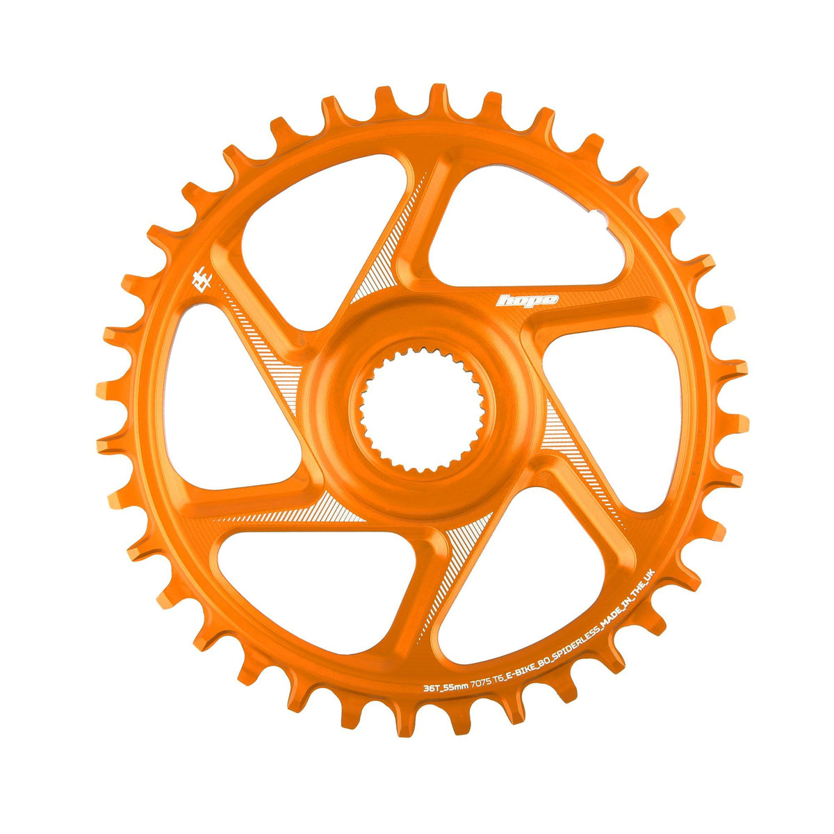 Hope Chainring Spiderless 34T R22 E Bike BOW Orange