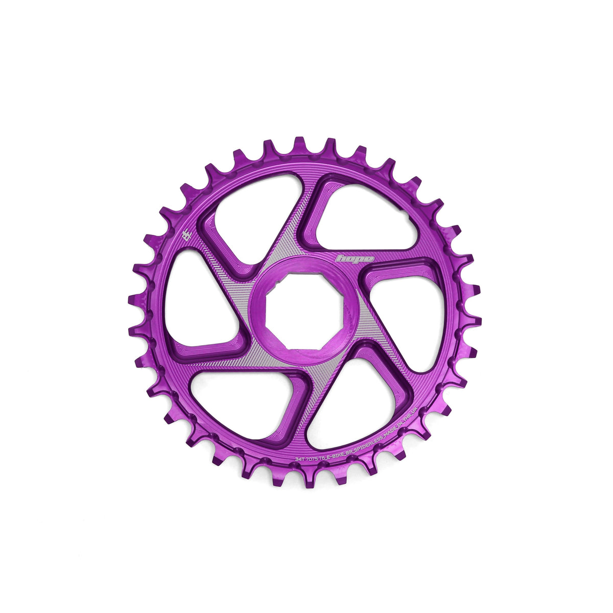 Hope Chainring Spiderless 34T R22 E Bike BR Purple