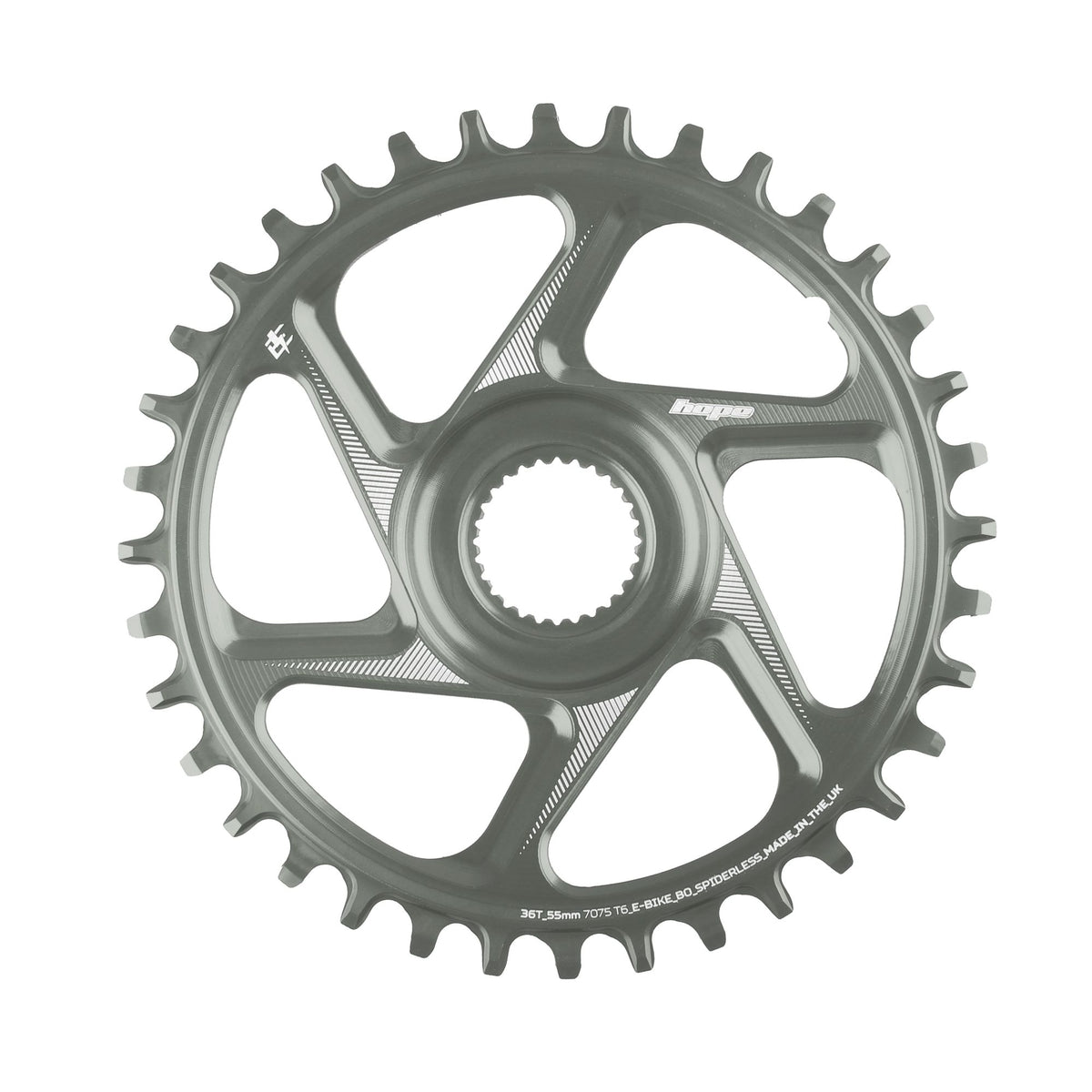 Hope Chainring Spiderless 36T R22 E Bike BOW Smoke