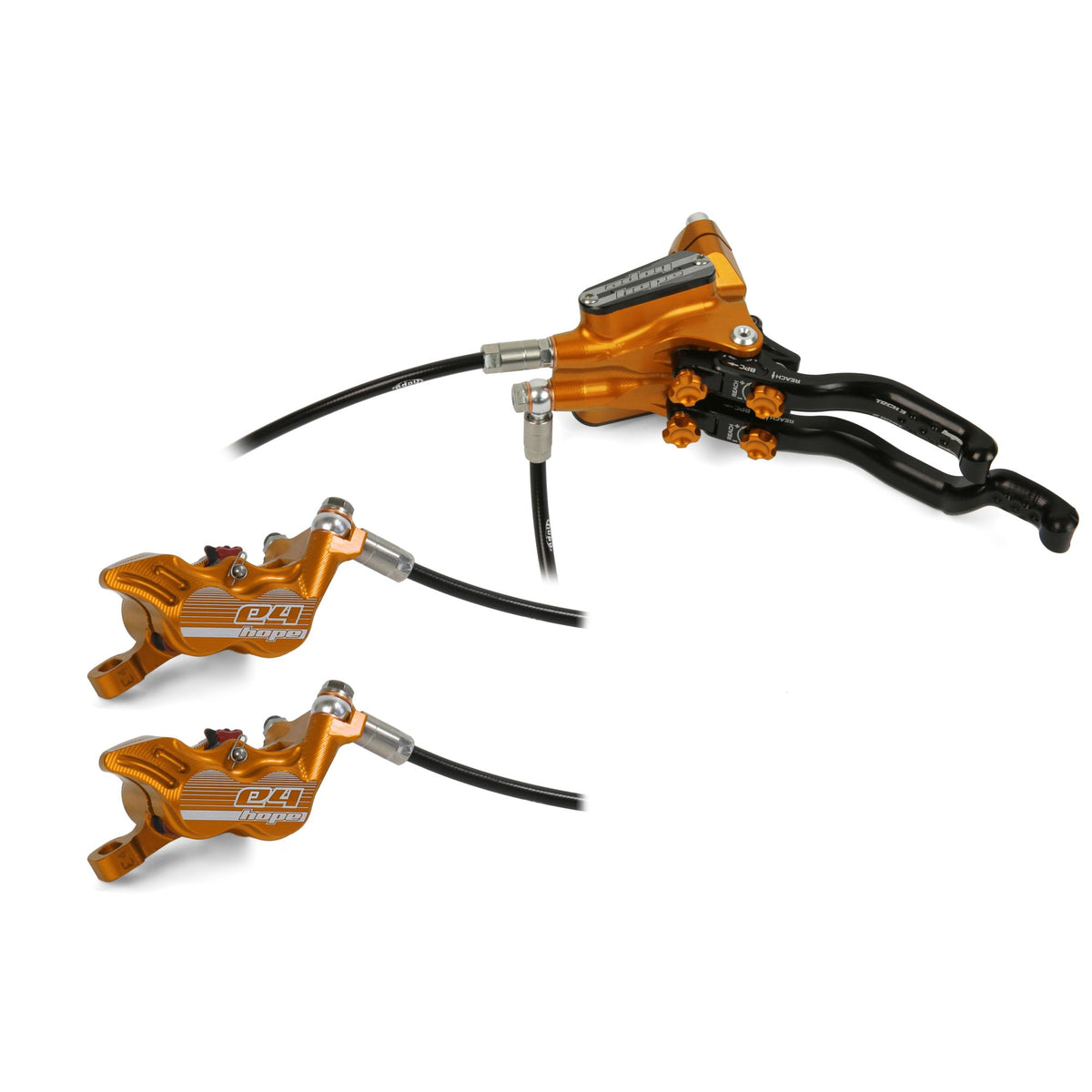 Hope Brake Tech 3 Duo E4 No Rotor LH Orange